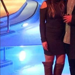 Brown/Mauve Sabora Cold Shoulder Dress Size Small